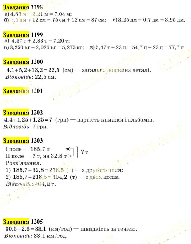 Вправа 1198-1205